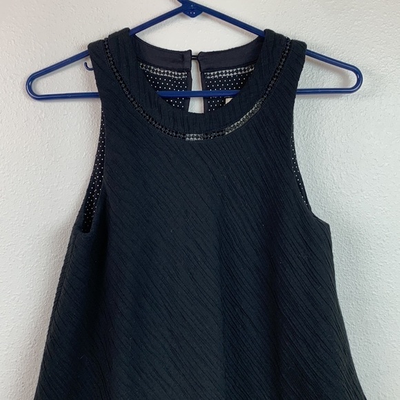 Anthropologie Elevenses Santa Ana Tiered Bodice crinkle stretch romper jumpsuit - Picture 5 of 13